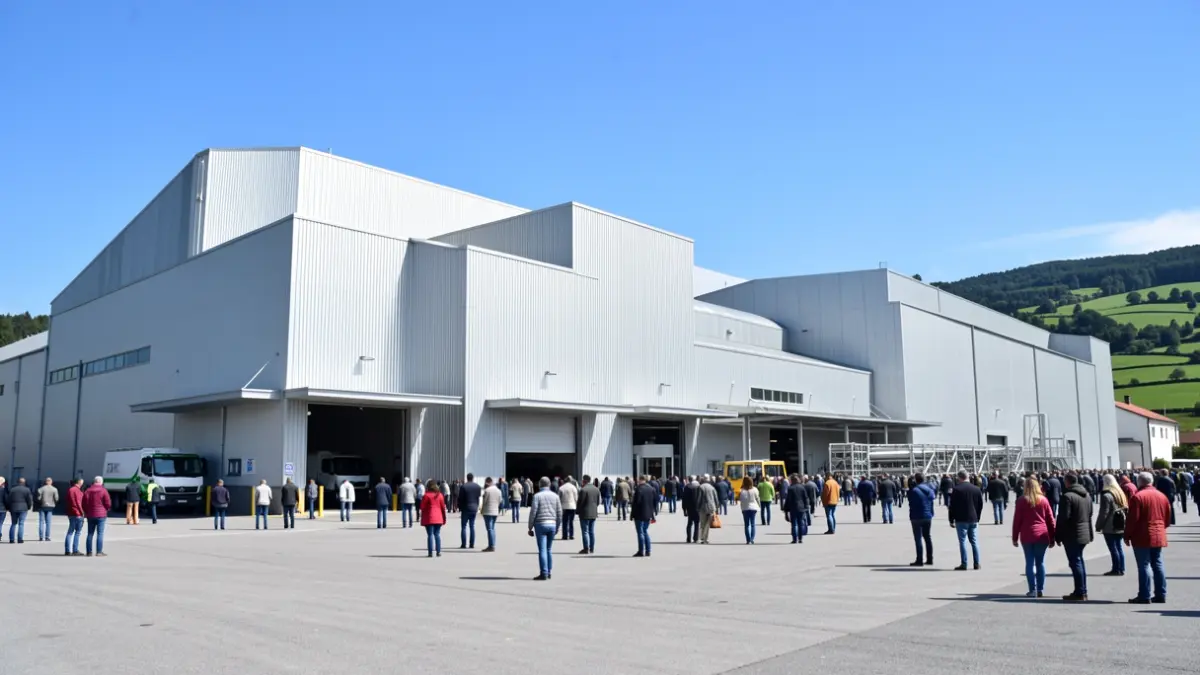 Imagen genérica de una planta industrial de extrusión de aluminio en Galicia.