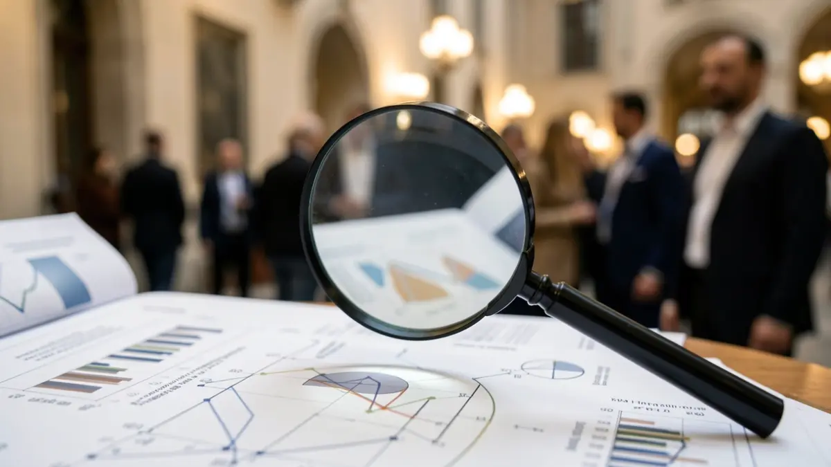 Imagen genérica de una lupa sobre un diagrama científico complejo con visualizaciones de datos abstractas.
