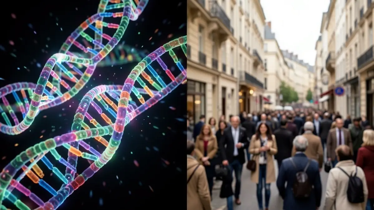 Generic image of molecular structures and genetic material, representing scientific research.