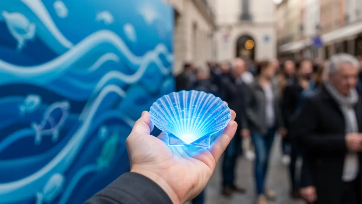 Generic image of the blue economy, featuring a seashell and abstract marine elements.