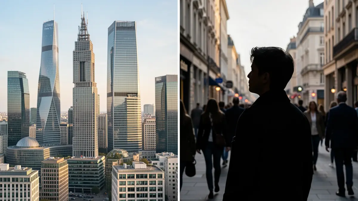Image representing economic inequality and real estate wealth.
