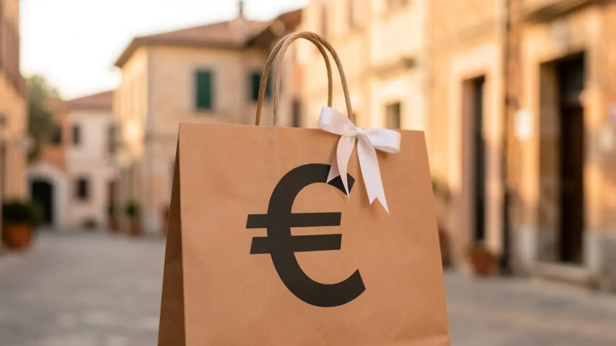 Imagen genérica de una bolsa de compra con el símbolo del euro.