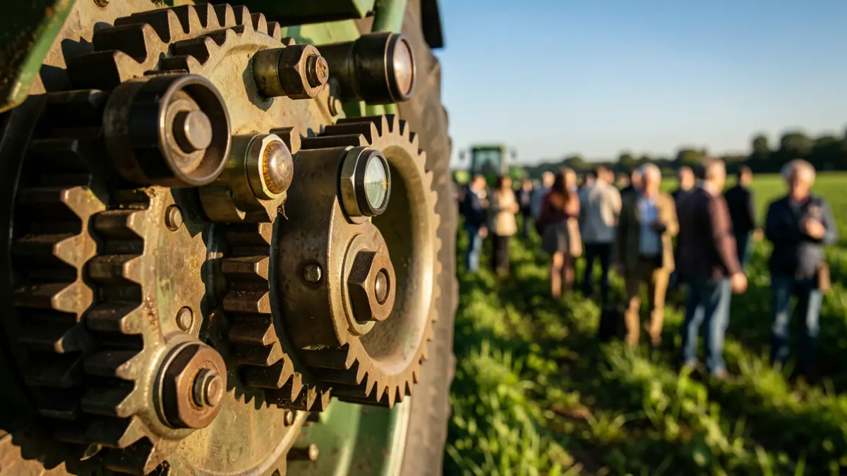 Generic image of agricultural machinery with sensors and green fields in the background.