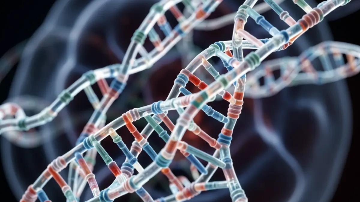 Molecular representation of chromatin in detail.