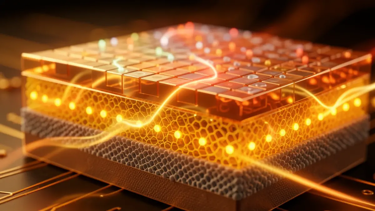 Imagen genérica de la estructura de un material semiconductor con detalles atómicos.