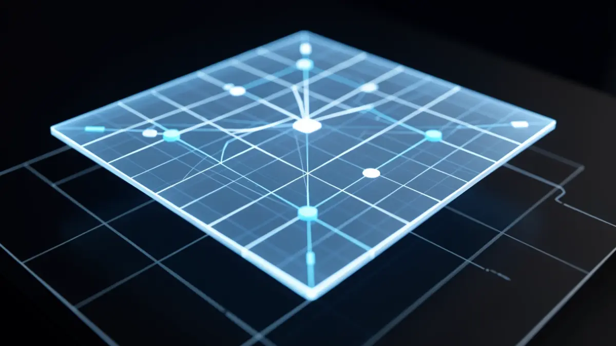 Digital representation of a composite laminate structure with a mesh and sensor nodes.