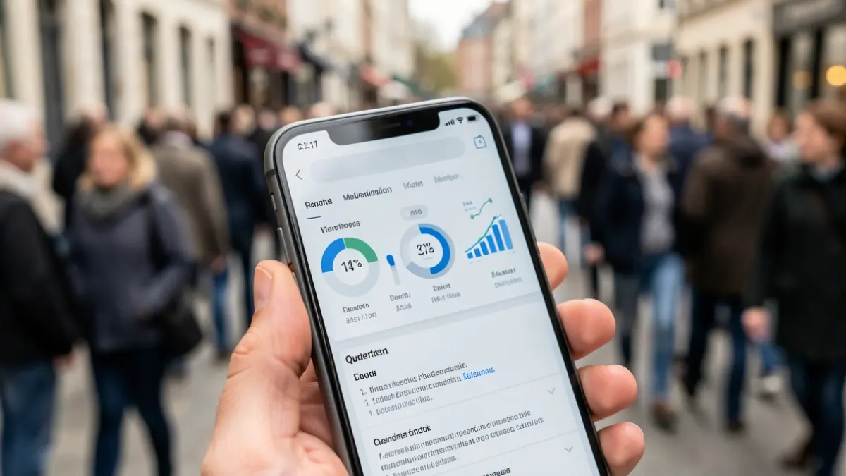 Generic image of a mobile health app with abstract graphics.